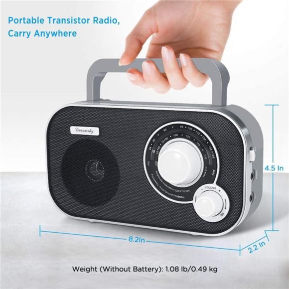 AM FM Portable Radio Plug in Wall or Battery Operated for Home & Outdoor - Picture 6 of 6